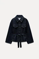 BELTED TRF DENIM JACKET