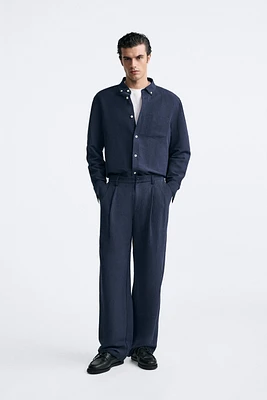 LINEN AND SILK BLEND PANTS