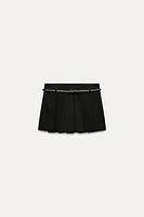 BELTED BOX PLEAT SKORT