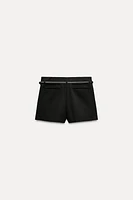 BELTED BOX PLEAT SKORT