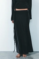 VELVET MIDI SKIRT