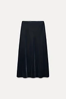 VELVET MIDI SKIRT