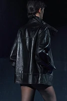 100% LEATHER OVERSIZE JACKET ZW COLLECTION