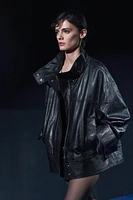 100% LEATHER OVERSIZE JACKET ZW COLLECTION