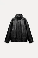 100% LEATHER OVERSIZE JACKET ZW COLLECTION