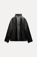 100% LEATHER OVERSIZE JACKET ZW COLLECTION