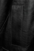 100% LEATHER OVERSIZE JACKET ZW COLLECTION