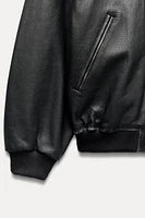 OVERSIZED LEATHER BOMBER JACKET