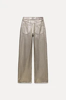 MID WAIST TRF LOOSE FOIL JEANS