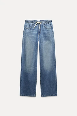 RELAXED MID-RISE PAJAMA PANT JEANS TRF