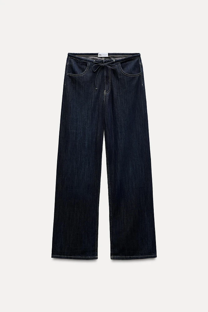 TRF DENIM TIED PANTS