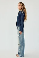 TRF MID WAIST BAGGY RIPPED BALLOON JEANS