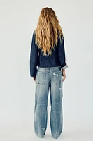 TRF MID WAIST BAGGY RIPPED BALLOON JEANS