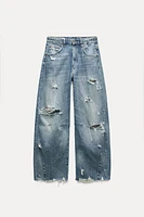 TRF MID WAIST BAGGY RIPPED BALLOON JEANS