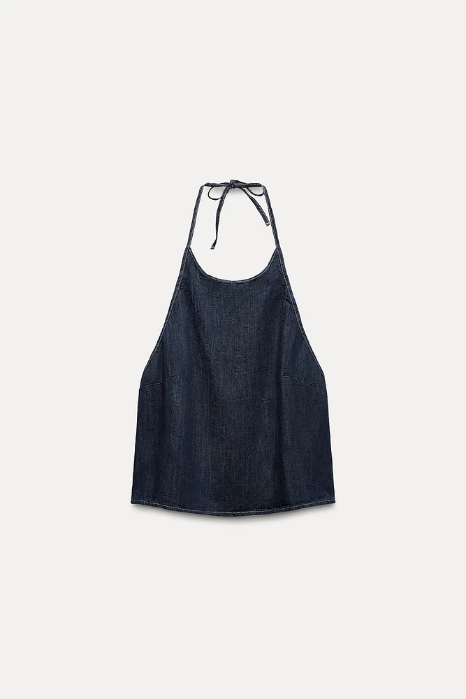 TRF DENIM HALTER TOP