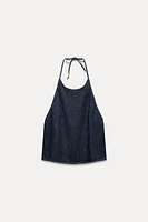 TRF DENIM HALTER TOP