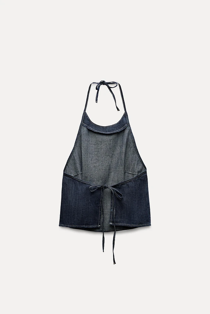 TRF DENIM HALTER TOP