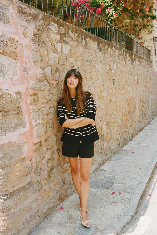 STRIPED KNIT CARDIGAN