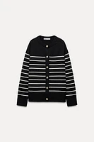 STRIPED KNIT CARDIGAN