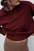 BASIC PLAIN KNIT SWEATSHIRT