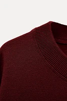 BASIC PLAIN KNIT SWEATSHIRT