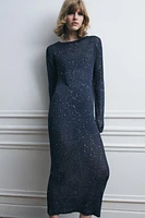 LONG KNIT DRESS WITH SEQUINS