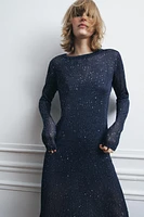 LONG KNIT DRESS WITH SEQUINS