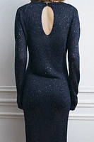 LONG KNIT DRESS WITH SEQUINS