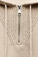 HOODED KNIT SWEATER