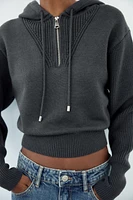 HOODED KNIT SWEATER