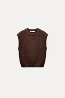 PLAIN KNIT SWEATER VEST