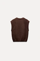 PLAIN KNIT SWEATER VEST