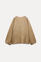 KNIT SWEATER WITH GOLDEN APPLIQUÉ