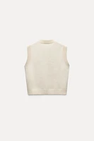 PLAIN KNIT SWEATER VEST