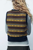 JACQUARD KNIT SWEATER VEST