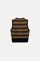 JACQUARD KNIT SWEATER VEST