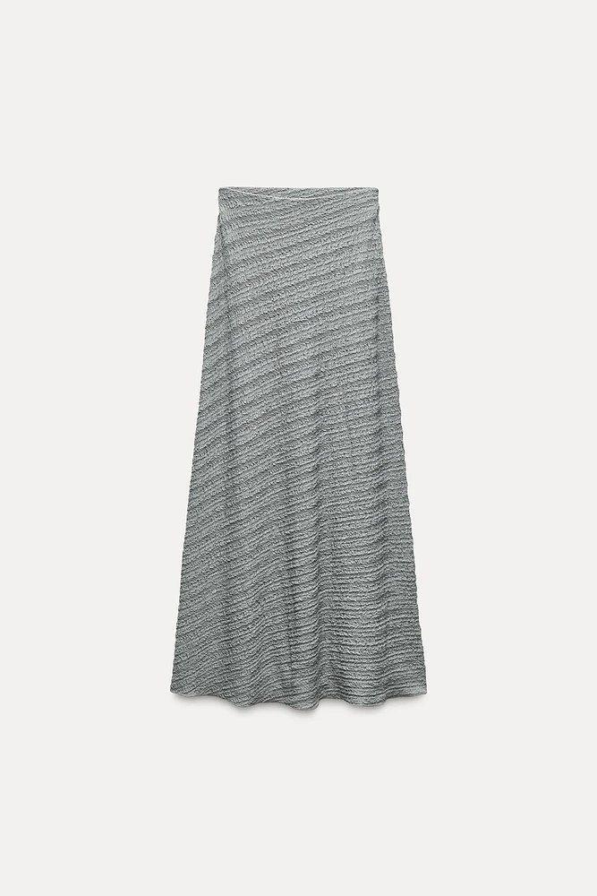 TEXTURED MIDI SKIRT