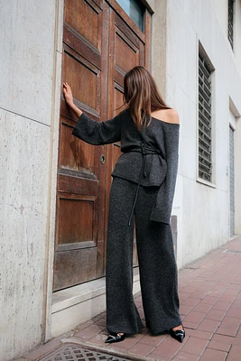 WIDE LEG SOFT KNIT PANTS