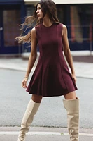 STRETCH KNIT SKATER DRESS