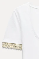 RHINESTONE TRIM T-SHIRT