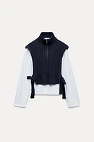 COMBINATION T-SHIRT WITH ZIPPER VEST