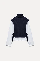 COMBINATION T-SHIRT WITH ZIPPER VEST