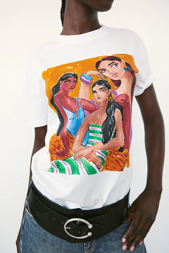 T-SHIRT WITH GIRL PRINT