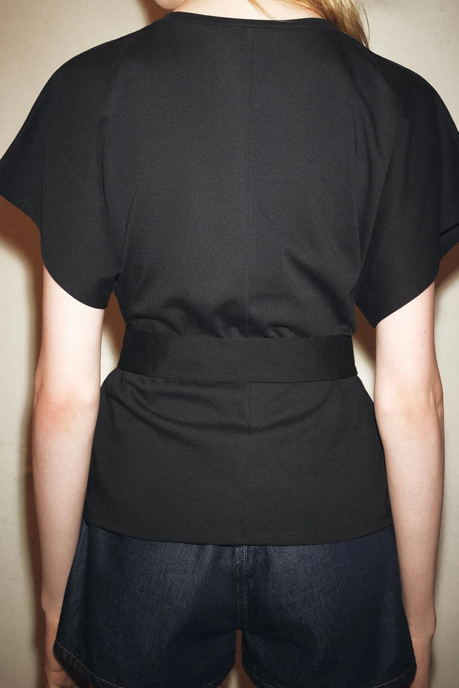 BELTED COTTON T-SHIRT