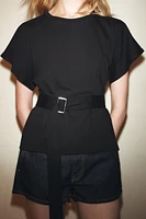 BELTED COTTON T-SHIRT