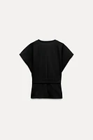 BELTED COTTON T-SHIRT