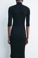 RIBBED MIDI DRESS