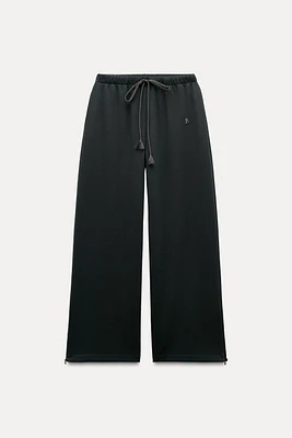 WIDE LEG PLUSH PANTS