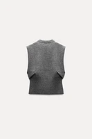 RIBBED WOOL SWEATER VEST