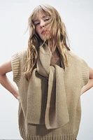 KNIT SWEATER VEST WITH SCARF